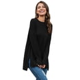 thumbnail image 3 of Innerwin Tee Col Rond T-shirt Femme Quotidien Couleur Unie T-shirt Ample Noir m, 3 of 5