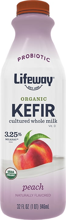 Lifeway Organic Kefir Georgia Peach Whole Milk Probiotic 32 Oz Walmart Com Walmart Com