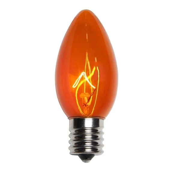 25 C9 Orange Transparent Replacement Christmas Light Bulbs Holiday Wedding Party