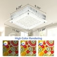 thumbnail image 6 of Auffel Crystal Ceiling Light Fixture Dimmable Square Bathroom Light Fixtures LED Flush Mount Ceiling Light for Bedroom Hallway Living Room 11 Inch Glass 4000K, 6 of 11