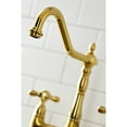 thumbnail image 4 of Kingston Brass KS1277AXBS Heritage Bridge Kitchen Faucet with Brass Sprayer, Brushed Brass, 4 of 5