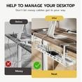 thumbnail image 6 of ARES WING 17"-28.7" Extendable Under Desk Cable Management Tray with Cable Slots Clamp On Cord Organizer White, 6 of 8