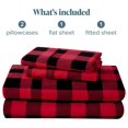 thumbnail image 6 of King Sheet Set - Luxury 1800 Ultra-Soft Microfiber King Bed Sheets - Double Brushed - Deep Pockets - 4 Piece Set - Bedding Sheets & Pillowcases (King, Buffalo Plaid - Red/Black), 6 of 8