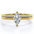 thumbnail image 1 of JeenMata Anillo de Bodas con Solitario de 1,75 Quilates de Talla Marquesa y Cuerpo Pavé, Engastado en Oro Amarillo de 18 K sobre Plata (Personaliza Tu Anillo de Bodas), 1 of 6