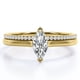 thumbnail image 1 of JeenMata Anillo de Bodas con Solitario de 1,75 Quilates de Talla Marquesa y Cuerpo Pavé, Engastado en Oro Amarillo de 18 K sobre Plata (Personaliza Tu Anillo de Bodas), 1 of 6