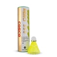 thumbnail image 2 of Cosco Aero 350 Nylon Badminton Shuttlecocks , Pack Of 6 | Yellow , Proudly Made In India , Base Material - Recycled Cork, 2 of 5