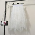 thumbnail image 3 of Ediodpoh Sequin Skirt for Women Star Tutu High Low Sparkly Layered Elastic Waist A Line Long Sequin Skirt Long Skirts for Women White M, 3 of 3