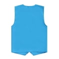 thumbnail image 2 of Sxiwei Kids Volunteer Activities Vest Solid Color Button Down Waistcoat Boys Girls Waiter Bartender Sky Blue M, 2 of 5