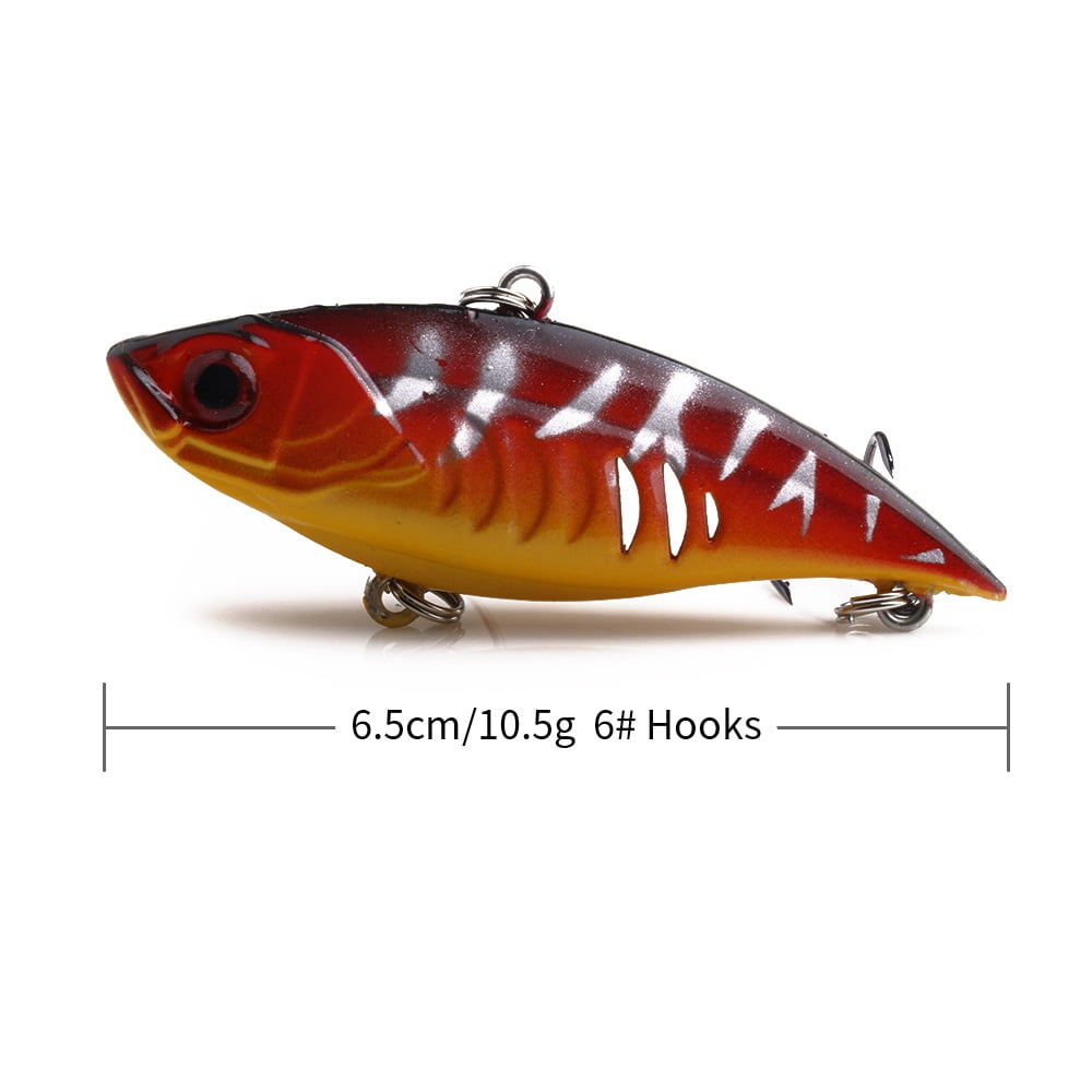 HENGJIA 5PCS Lipless Crankbaits for Bass, Deep Diving Minnow VIB Lifelike Hard Baits Sinking Fishing Lure for Bass, Redfish, Trout, Walleye Saltwater Freshwater Fishing Lures
