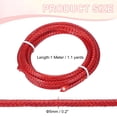 thumbnail image 2 of Uxcell Round Braided Leather Cord, Braided Leather Cord String Rope Folded Leather Strip Braiding Red, 2 of 7