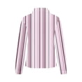thumbnail image 4 of Women Loose Button up Shirts Striped Print Rolled Long Sleeve Lapel Collar Lightweight Casual Blouses Tunic Tops(Pink,M), 4 of 6
