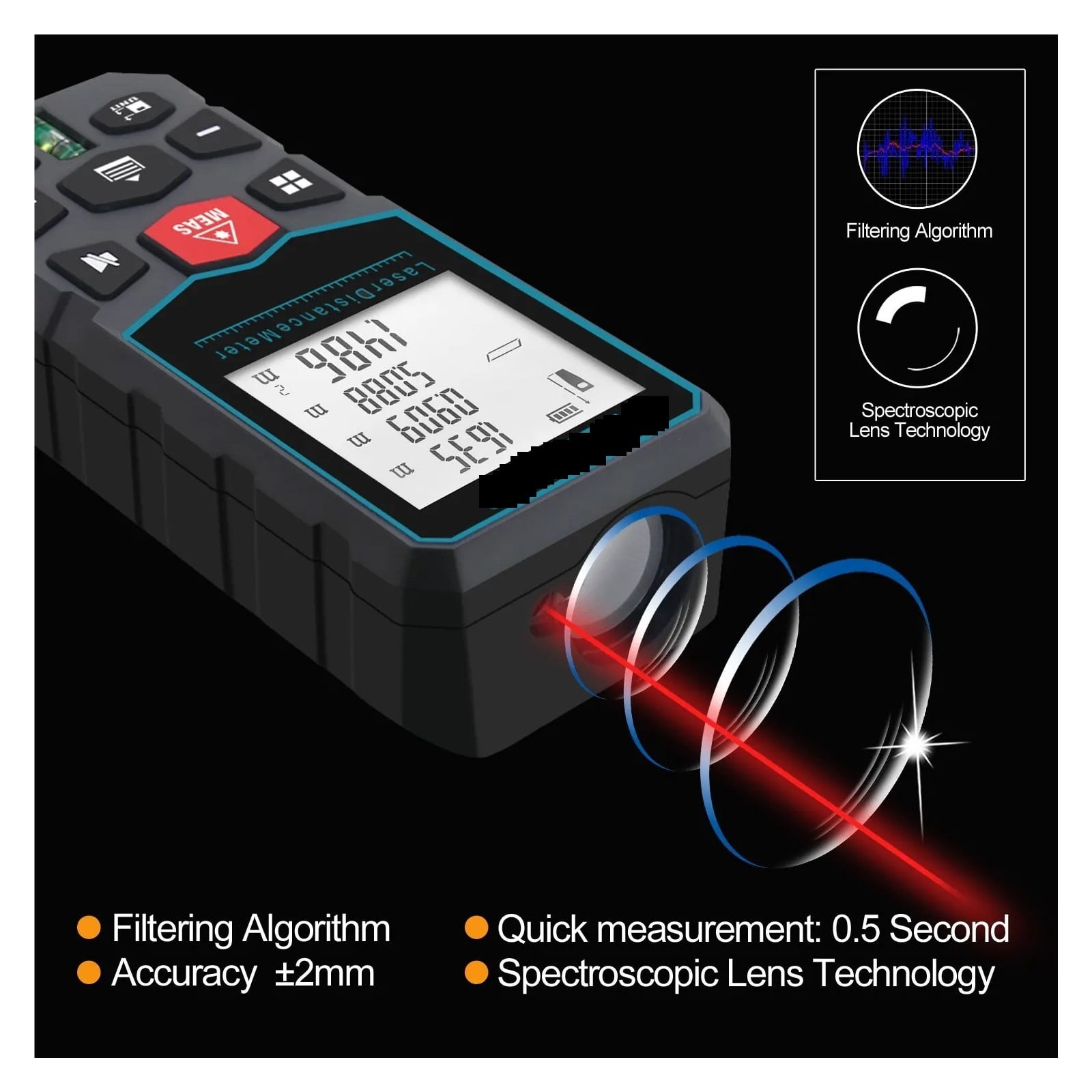 Distance Meter Roulette Digital Tape Ranfinder Level Bubble Metro Ran Finder Measuring Tools ,High Accuracy Position