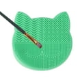 thumbnail image 3 of Unique Bargains 1 Pc Cat Shape Makeup Brush Storage Cleaner Green, 3 of 6
