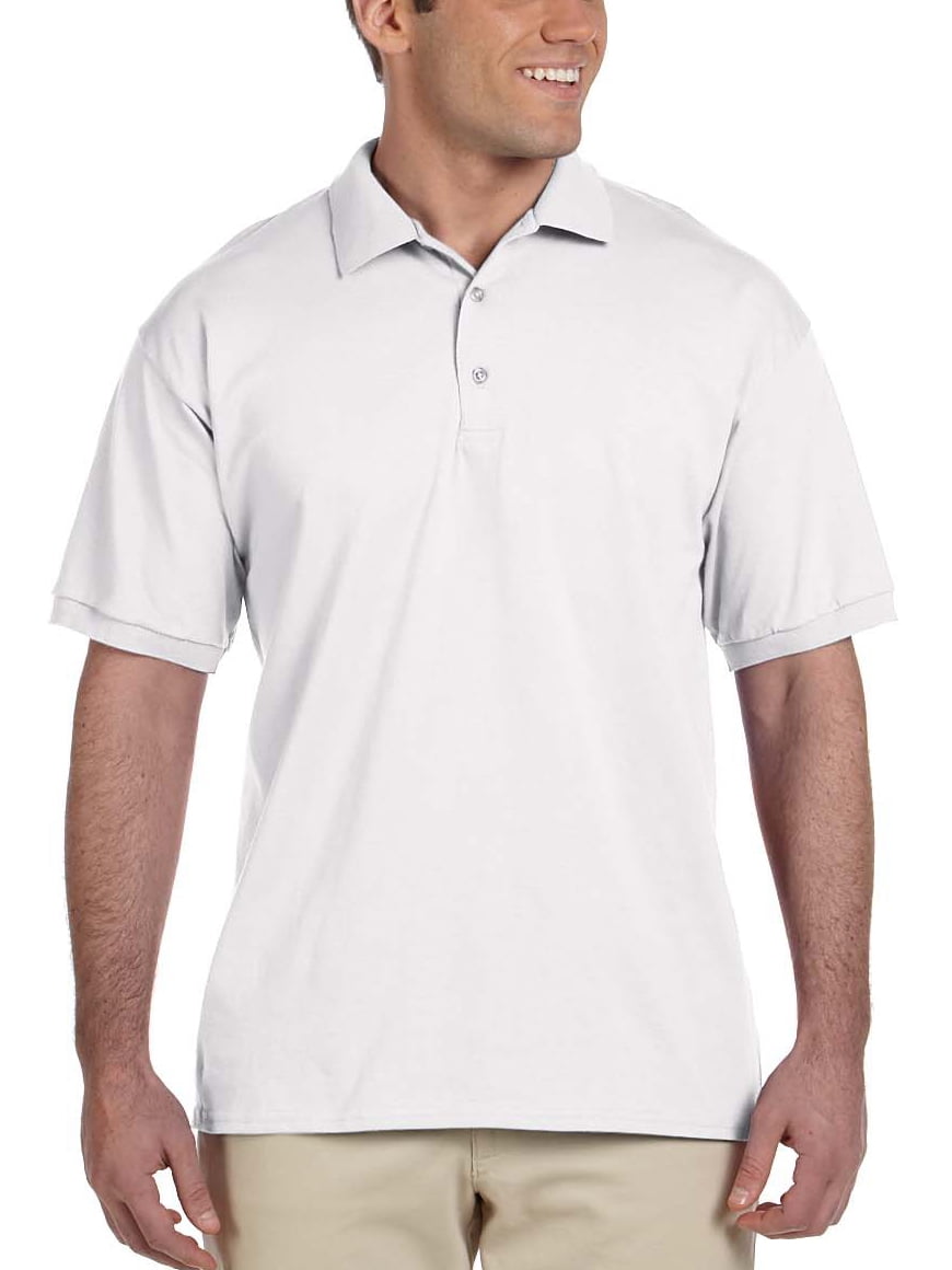 Gildan - Gildan Men's Ultra Cotton Jersey Polo, White, Small - Walmart ...