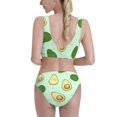 thumbnail image 3 of Daiia Avocado printed 2 piece Swimsuit Bikinis for Women High Waisted Racerback Bathing Suits Summer Tummy Control Scoop Neck Swimwear-Medium, 3 of 8