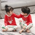 thumbnail image 3 of Pijamas de Navidad para niños y niñas, ropa de dormir de algodón, traje de dibujos animados, invierno, 2020, 3 of 4