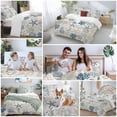 thumbnail image 5 of 3 Piece Blue Beige Coastal Duvet Cover Set Queen Size,Microfiber Comforter/Quilt Cover with Corner Ties and 2 Pillowcases,Summer Beach Starfish Coral Nautical Rustic Soft Bedding with Zipper Closure, 5 of 8