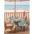 thumbnail image 2 of Outdoor Tablecloth with Umbrella Hole for Patio/Picnic/Party/Camping, Dark Green Coral Coastal Waterproof Table Cloth Rectangle Table Cover Washable, White Summer Beach Seaside Ocean (60"x 102"), 2 of 9