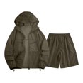 thumbnail image 4 of JFOPQVSM Men’s Tracksuit Sweatsuits Full Zip Long Sleeve Hooded Jacket and Shorts Athletic Casual Workout 2 Piece Set Men Set, 4 of 4