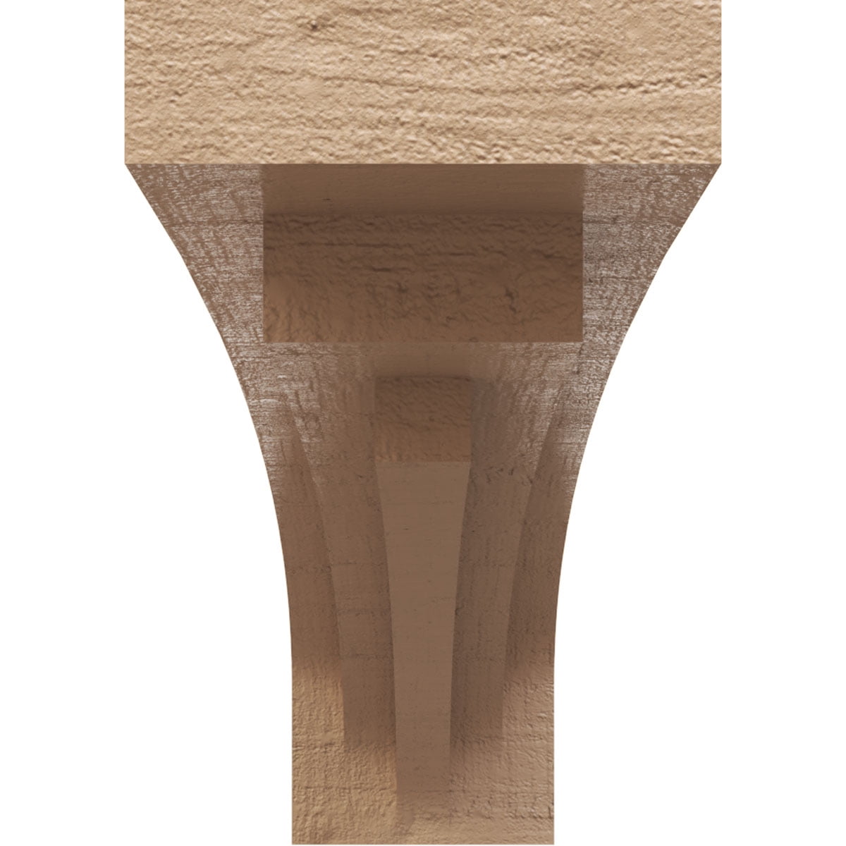 5"W x 30"D x 10"H Thin Rockford Rough Cedar Woodgrain TimberThane Corbel, Primed Tan