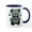 White/Navy Inside, variant on CafePress - Batty Bear Green Mugs - 11 oz Ceramic Mug - Novelty Coffee Tea Cup