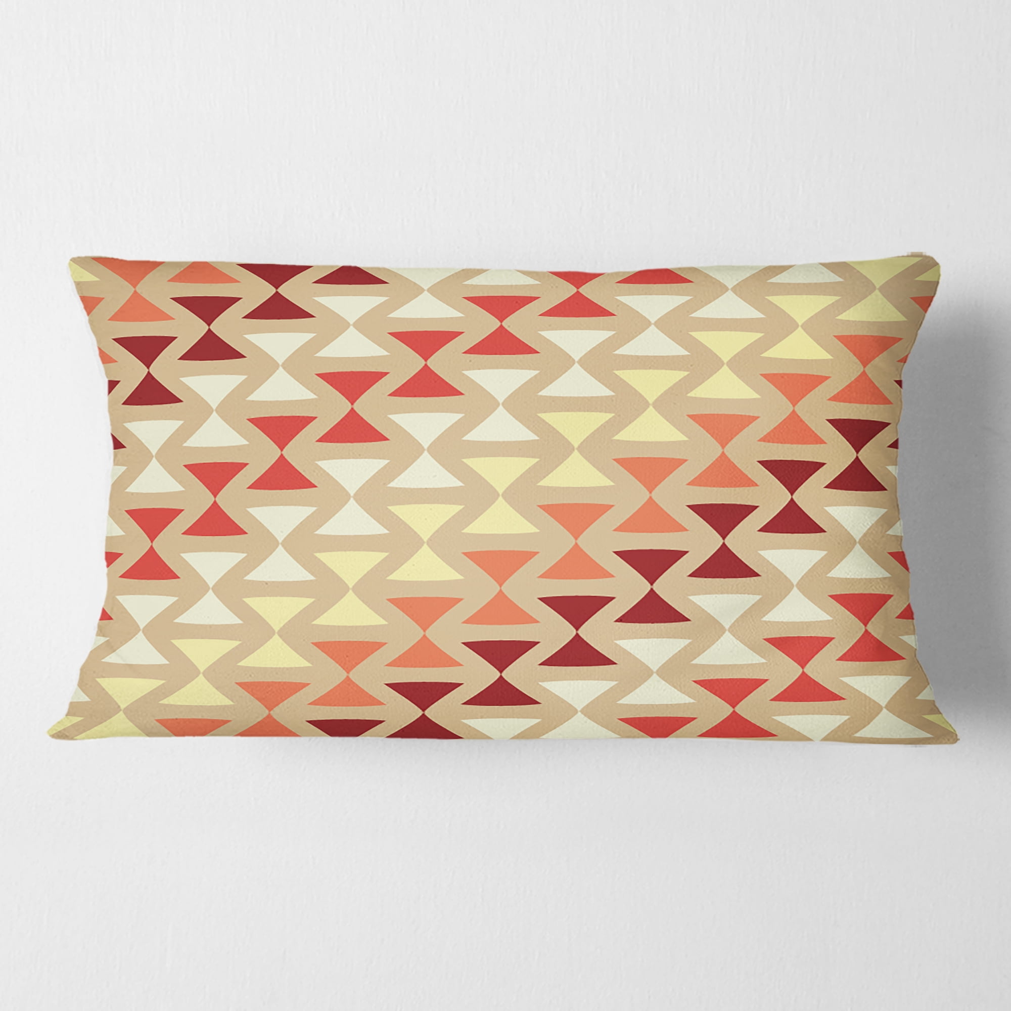 Designart Triangular Retro Design IX' Mid-Century Modern Throw Pillow - 12x20