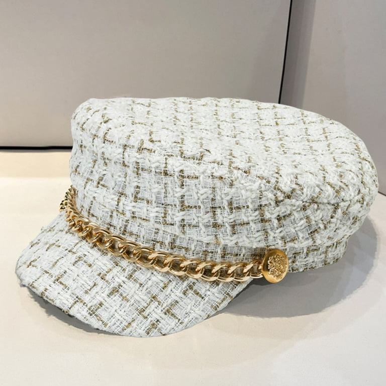 Women Tweed-Plaid-Newsboy Fiddler Cap Classic Berets Hat Winter
