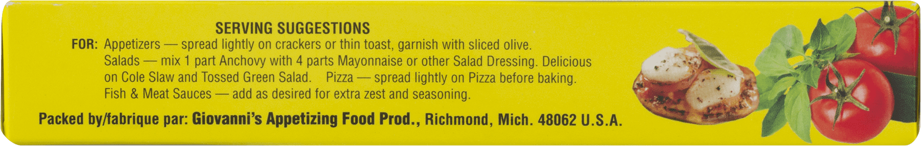 (5 pack) Giovannis Appetizing Food Prod Giovannis Anchovy Paste, 2 oz