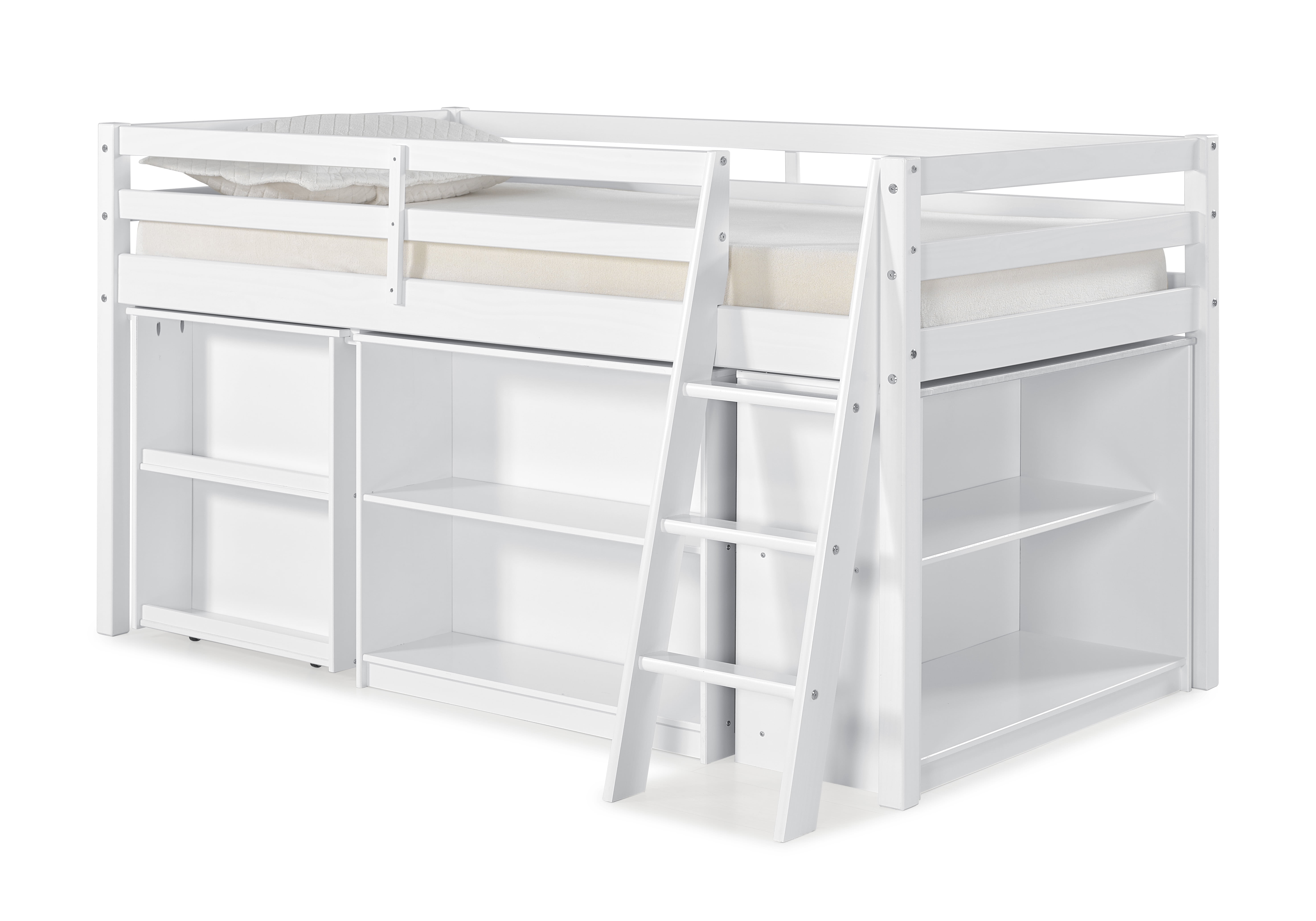 Alaterre Roxy Junior Loft Bed with Storage Drawers, Bookshelf and Desk