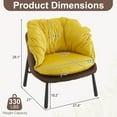 thumbnail image 7 of Modern elegant armchair, velvet reading chair, with metal legs, sturdy and durable, soft and comfortable, suitable for living room, study and bedroom, yellow, 7 of 7