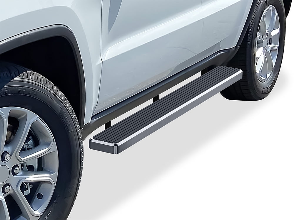 Running Boards Nerf Bars Side Steps Step Rails Compatible with 2011-2019 Jeep Grand Cherokee Sport Utility 4-Door APS iBoard Black Powder Coated 4 inches Exclude SRT and Trail Hawk Models 