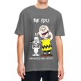 thumbnail image 3 of Camiseta de gran tamaño de Peanuts, Charlie Brown y Snoopy, camisetas de algodón, camiseta The World Will Adjust para camisetas de manga corta para hombres, 3 of 5