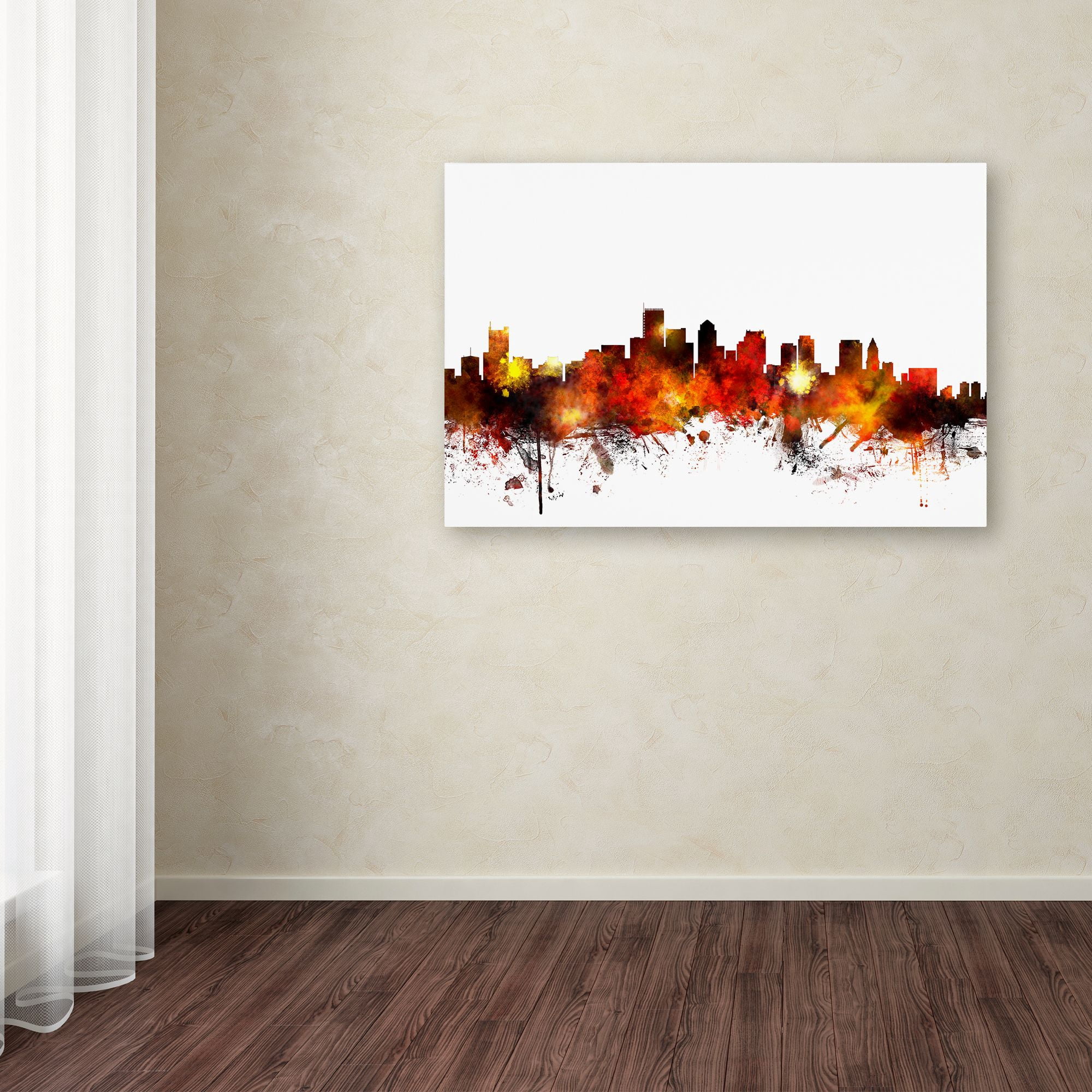 Trademark Fine Art "Boston Massachusetts Skyline II" Canvas Art by Michael Tompsett