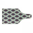 thumbnail image 1 of Colorful Cutting Board, Colorful Prehistoric Folkloric Motif Ornate First Nation, Decorative Tempered Glass Cutting and Serving Board, Wine Bottle Shape, Multicolor, by Ambesonne, 1 of 1