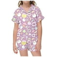 thumbnail image 1 of WEAIXIMIUNG Ensemble de Pyjama 2 Pcs pour Enfants Imprimé Graphique Manches Courtes Chemise à Boutons Shorts Ensemble de Pyjama 2-3 Ans, 1 of 5