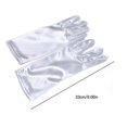 thumbnail image 5 of Women's Short Satin Opera Gloves Soft Stretchy Breathable Wrist Length Banquet Gloves for Wedding Bridal Evening Dress, 5 of 5