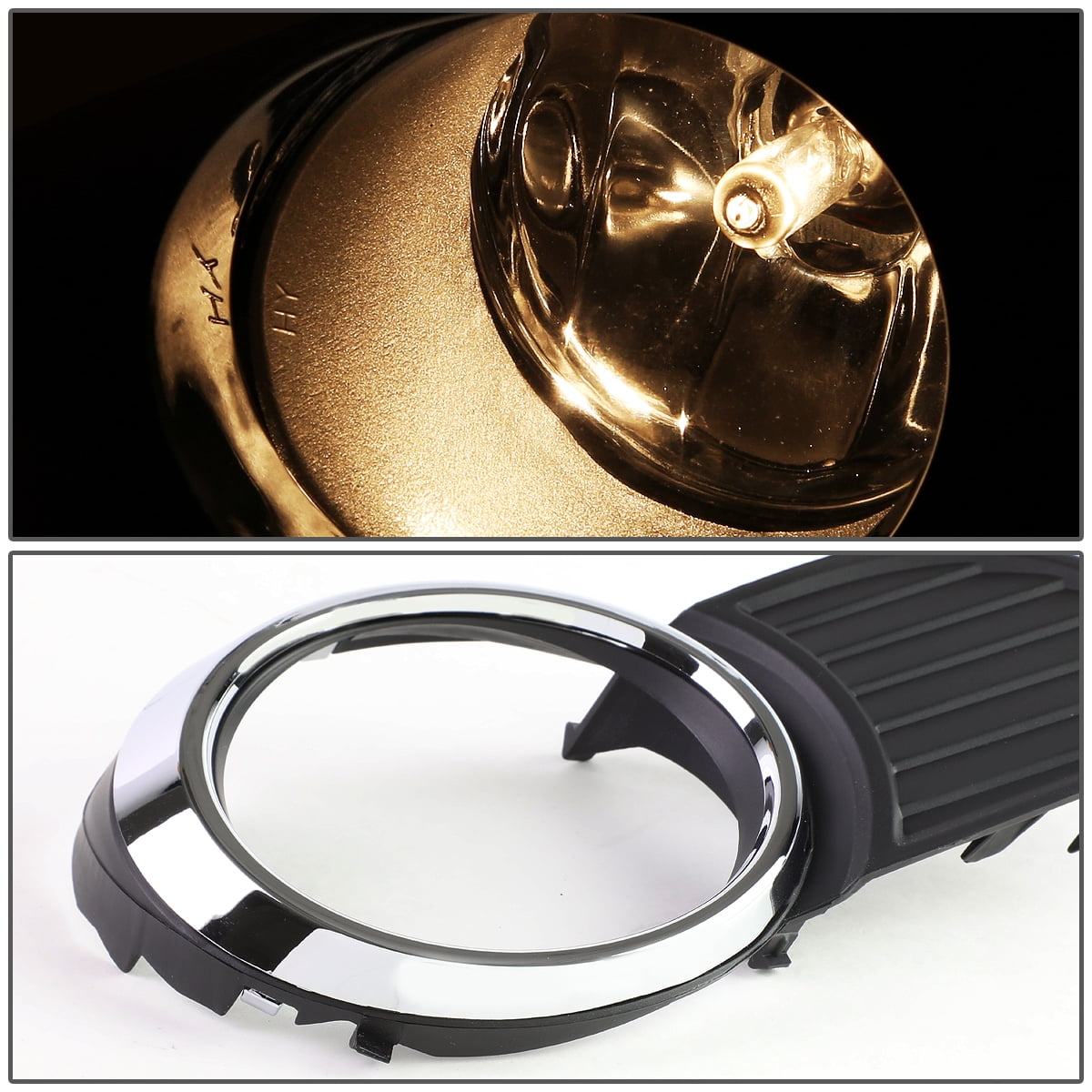 DNA Motoring FL-ZTL-221-CH For 2011 to 2017 Toyota Sienna Pair Driving Bumper Fog Light Lamp+Bezel+Switch Chrome Ring Clear Lens 12 13 14 15 16