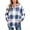 Blue, variant on Hoodie for Women Long Sleeve Plaid Fall Winter Casual Sweatshirt Mid Length Drawstring Detail Relaxed Fit Stylish Everyday Sweatshirts
