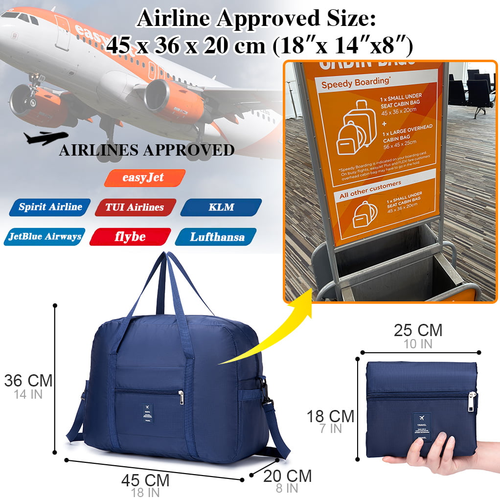 Ryanair cabin travel bag 40x25x20 cm with multi compartments inside and  front travel suitcase size hand luggage Vueling Easyjet