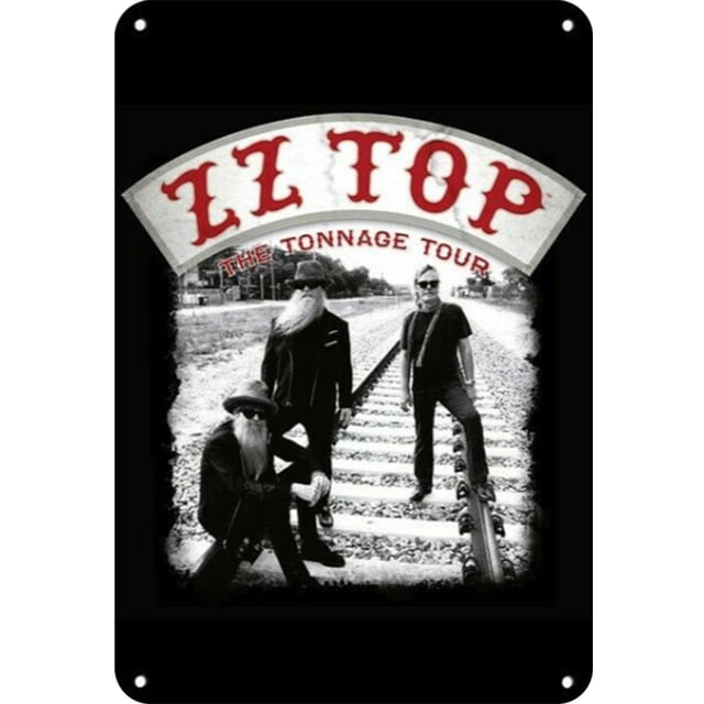 Placa de metal vintage de hierro ZZ TOP Pintura rectangular Arte Decoración del hogar 30x40 cm Wdftyju