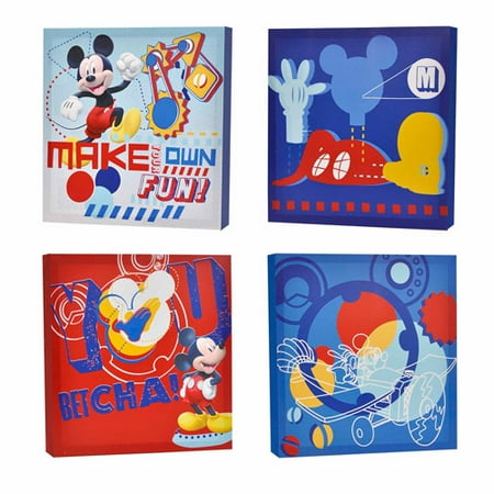 Disney Yard Art - Disney Mickey Mouse 4-Piece Canvas Wall Art