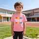 thumbnail image 5 of Blusas y camisas de manga corta con cuello redondo para niños y niñas, camisetas gráficas de manga corta, blusas con estampados bonitos para la temporada escolar., 5 of 9