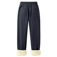 thumbnail image 4 of Mens Fleece Lined Sweatpants Winter Sherpa Lined Straight Leg Open Bottom, with Zipper Pockets, 4 of 5