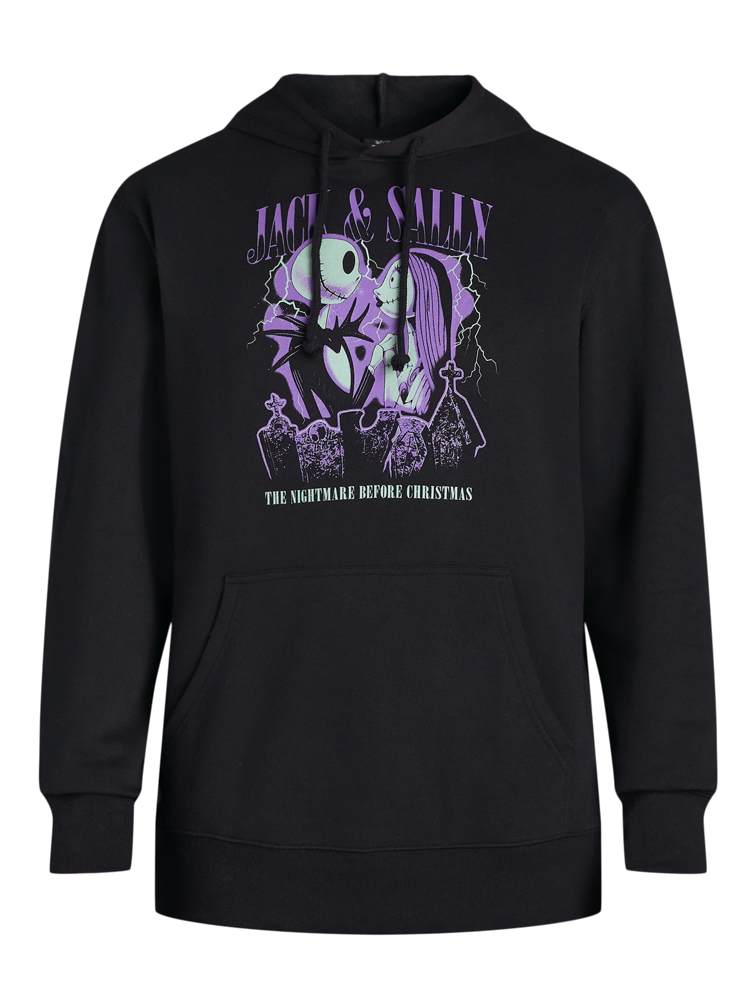 Nightmare Before Christmas Men's Jack and Sally Graphic Hoodie, Sizes S-3XL