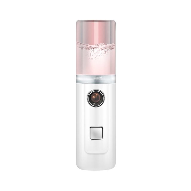 fashionhome Handheld Face Humidifier 30ml Capacity USB Facial Steamer Spray Water Mist Diffuser, Pink