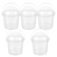 thumbnail image 3 of Miangastore 5pcs Small Clear Bucket with Lid Food Safe Bucket Popcorn Ice Cream Bucket 750ml, 3 of 9