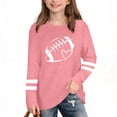 thumbnail image 2 of Pink Girls Long Sleeve Soccer Shirt Youth Heart Graphic Tee for Kids Casual Crewneck Relaxed Fit Top,Size 3-4 T, 2 of 6