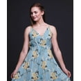 thumbnail image 4 of Bimba Floral Ladies Floral Print Dress Spaghetti Strap V Neck Midi Beach Wear-Large, 4 of 5
