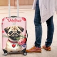 thumbnail image 4 of Happy Valentine's Day Pug holding flowers Travel Luggage Cover Dog Lover Gifts Suitcase Dust Protective Decor - 3005, 4 of 5