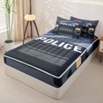 thumbnail image 2 of Manfei Police Car Zipper Twin Comforter Sets with Fitted Sheet and 2 Pillowcases,Boys Friendly Theme Zipper Bedding Set,Gray,Black Reversible,4pcs, 2 of 8